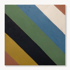 Two Women on the Shore no. 4a: House Paint and Chalk on Canvas, 2010s, 51x51