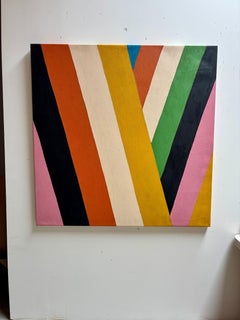 Two Women on the Shore no. 6b: House Paint and Chalk on Canvas, 2010s, 51x51