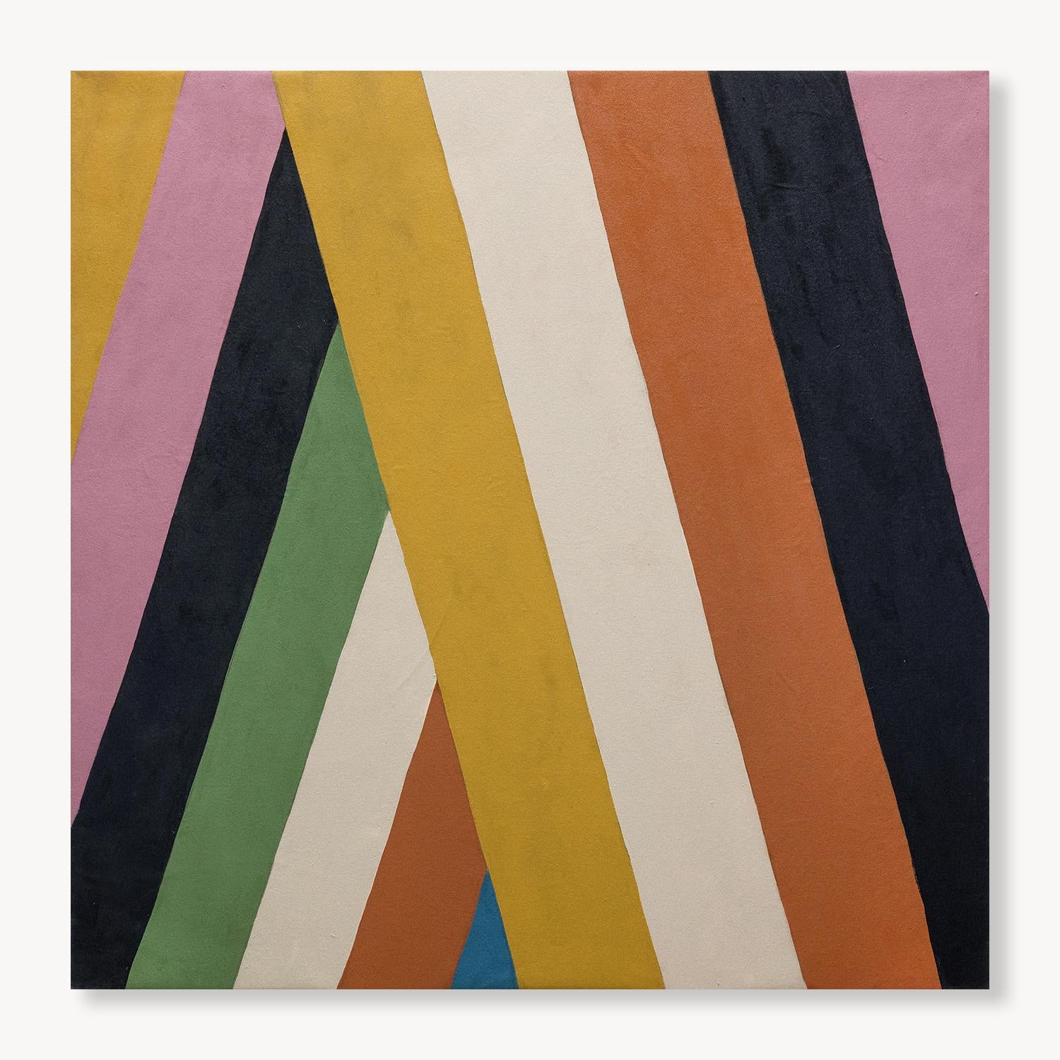 Zachary Schomburg Abstract Painting - Two Women on the Shore no. 6b: House Paint and Chalk on Canvas, 2010s, 51x51