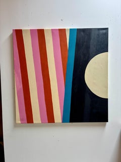 Zwei Frauen am Ufer Nr. 7a: Hausfarbe und Kreide auf Leinwand, 2010er Jahre, 51 x 51