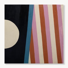Zwei Frauen am Ufer Nr. 7a: Hausfarbe und Kreide auf Leinwand, 2010er Jahre, 51 x 51