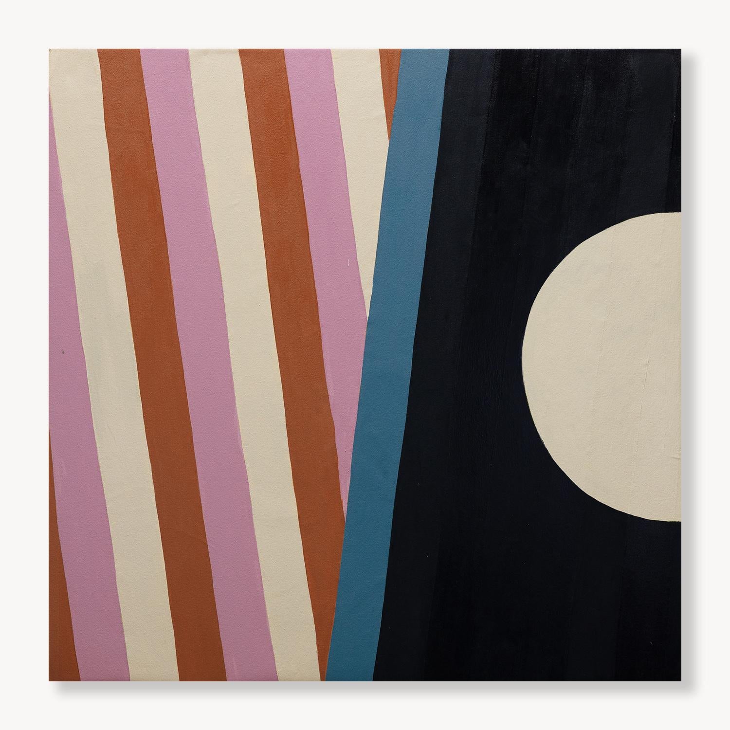 Zachary Schomburg Abstract Painting - Two Women on the Shore no. 7b: House Paint and Chalk on Canvas, 2010s, 51x51