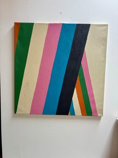 Zwei Frauen am Ufer Nr. 8a: Hausfarbe und Kreide auf Leinwand, 2010er Jahre, 51x51