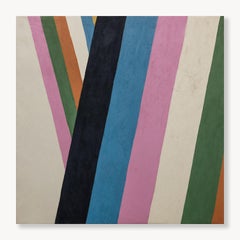 Zwei Frauen am Ufer Nr. 8a: Hausfarbe und Kreide auf Leinwand, 2010er Jahre, 51x51