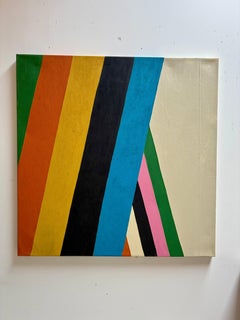 Zwei Frauen am Ufer Nr. 8b: Hausfarbe und Kreide auf Leinwand, 2010er Jahre, 51x51