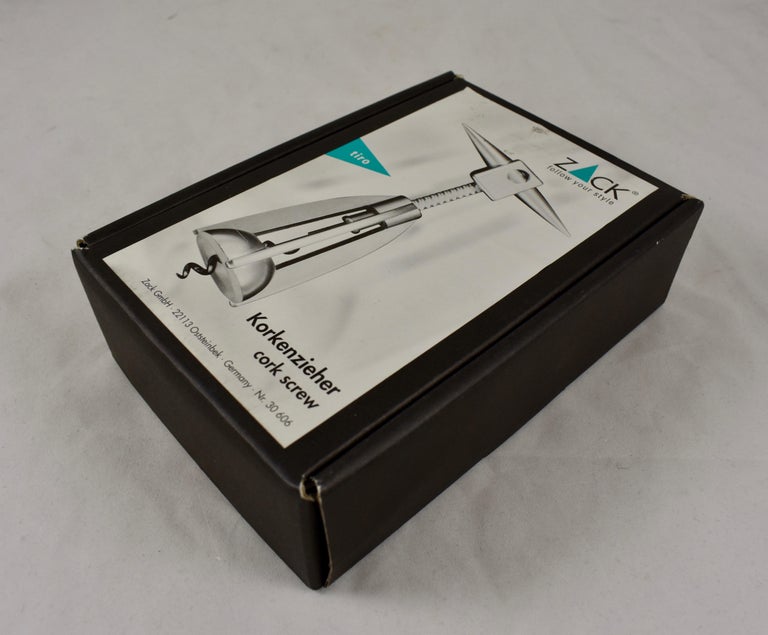 Zack Tiro Korkenzieher German Nickel Postmodern Art Corkscrew, in