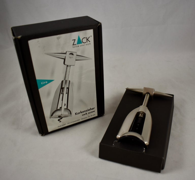 Zack Tiro Korkenzieher German Nickel Postmodern Art Corkscrew, in