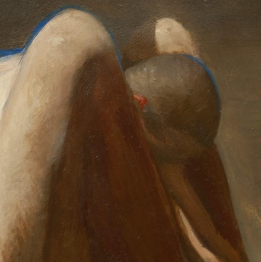 „Introvert“ (2024) von Zack Zdrale, Original-Ölgemälde, männlicher Akt, Akt im Angebot 1