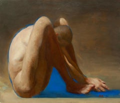 "Introvert" (2024) by Zack Zdrale, Original Oil Painting, Nude Male