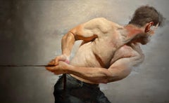 Let Go 3, Male Nude, Original Oil Painting on Panel, Realist Style, 21st Century