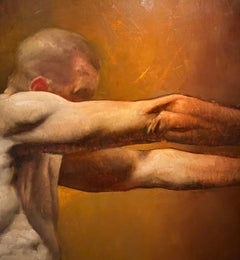Let Go I - Male Nude Torso, Original oil painting - Zack Zdrale