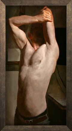 "Patient Martyr" - Realist Male Portrait, Oil Painting on Aluminum Panel