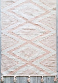 Zada Pink and Cream Handwoven Kilim Rug