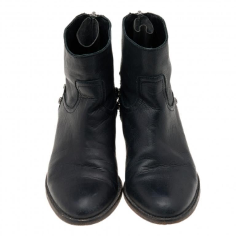Zadig & Voltaire Botines de piel negra con adornos Talla 36 en Bastante bueno estado para la venta en Dubai, Al Qouz 2