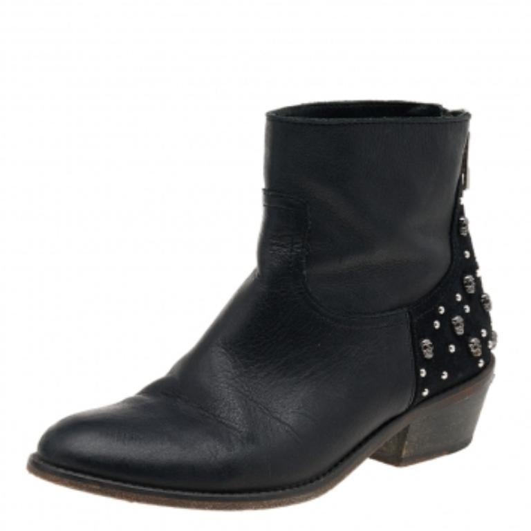 De las mujeres Zadig & Voltaire Botines de piel negra con adornos Talla 36 en venta