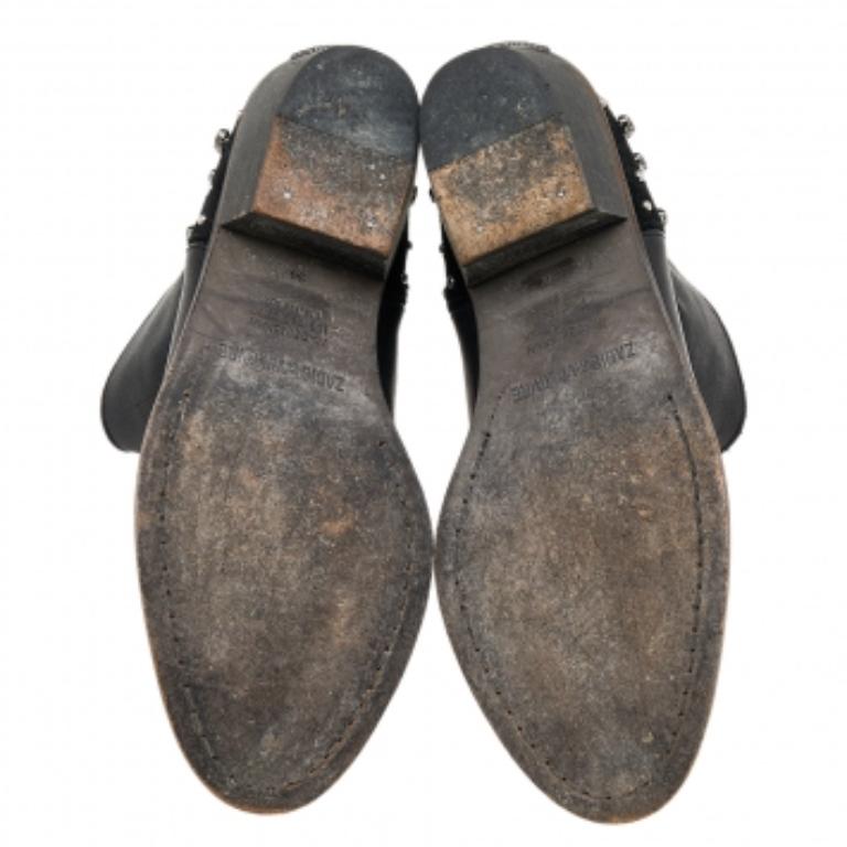 Zadig & Voltaire Botines de piel negra con adornos Talla 36 en venta 2