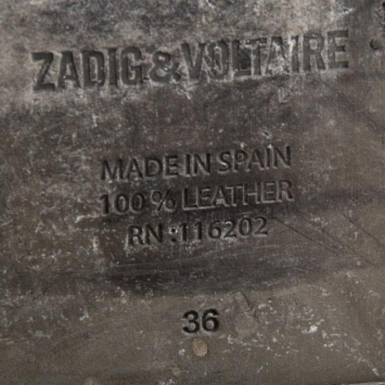 Zadig & Voltaire Botines de piel negra con adornos Talla 36 en venta 3