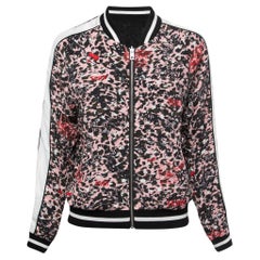 Zadig & Voltaire Veste bomber réversible en crêpe imprimé noir/rose S