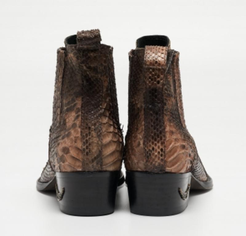 Donna Zadig & Voltaire - Stivaletti in pitone marrone/nero misura 38 in vendita