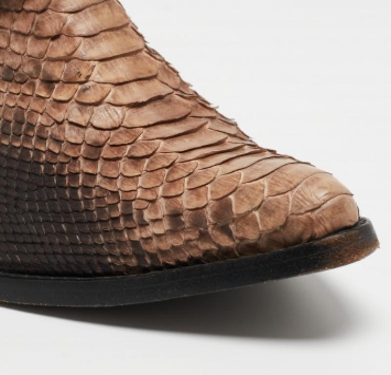 Zadig & Voltaire - Stivaletti in pitone marrone/nero misura 38 in vendita 2