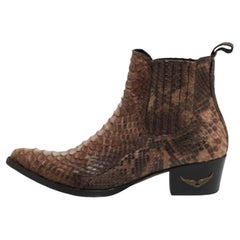 Zadig & Voltaire - Stivaletti in pitone marrone/nero misura 38