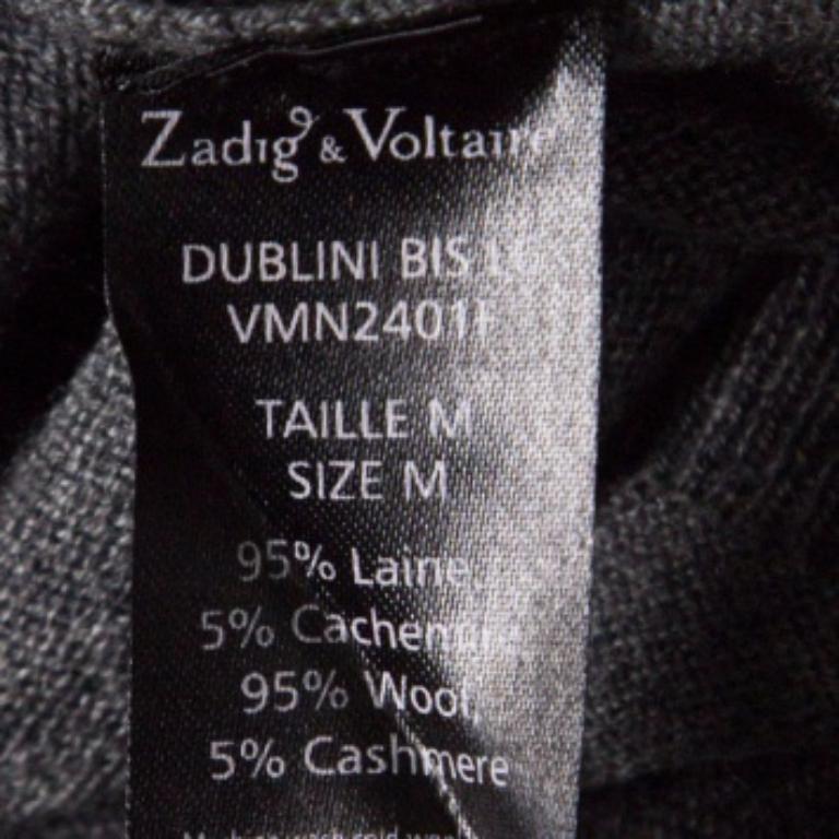 Zadig & Voltaire Grau Kurzarm-Strickjacke Dublini Cardigan M im Angebot 3