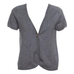Zadig and Voltaire Grey Studded Short Sleeve Dublini Cardigan M