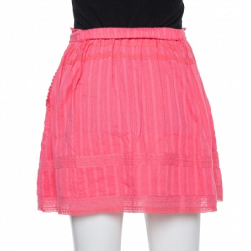 Women's Zadig and Voltaire Pink Cotton Joxini Skirt S For Sale