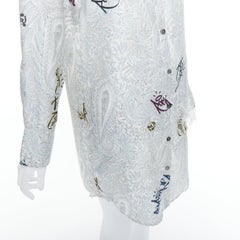 ZADIG VOLTAIRE 100% silk paisley rock printed button down shirt dress XS