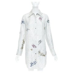 ZADIG VOLTAIRE 100% silk paisley rock printed button down shirt dress XS