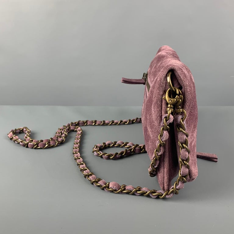 ZADIG and VOLTAIRE 2008 Purple Skull Suede Shoulder Bag Handbag For