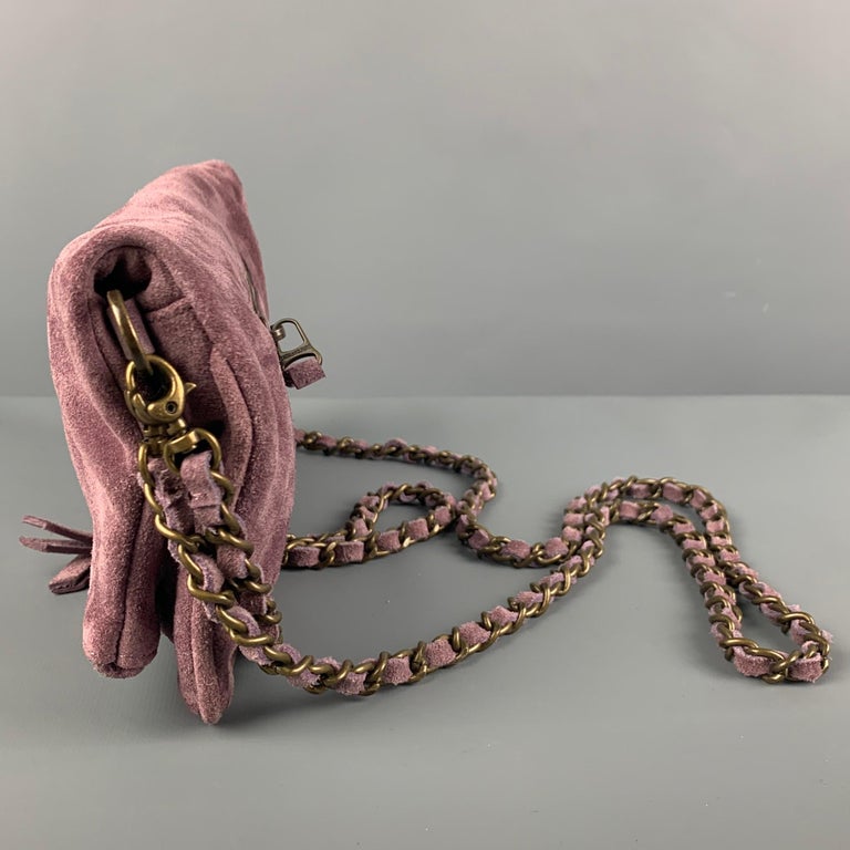 ZADIG and VOLTAIRE 2008 Purple Skull Suede Shoulder Bag Handbag For