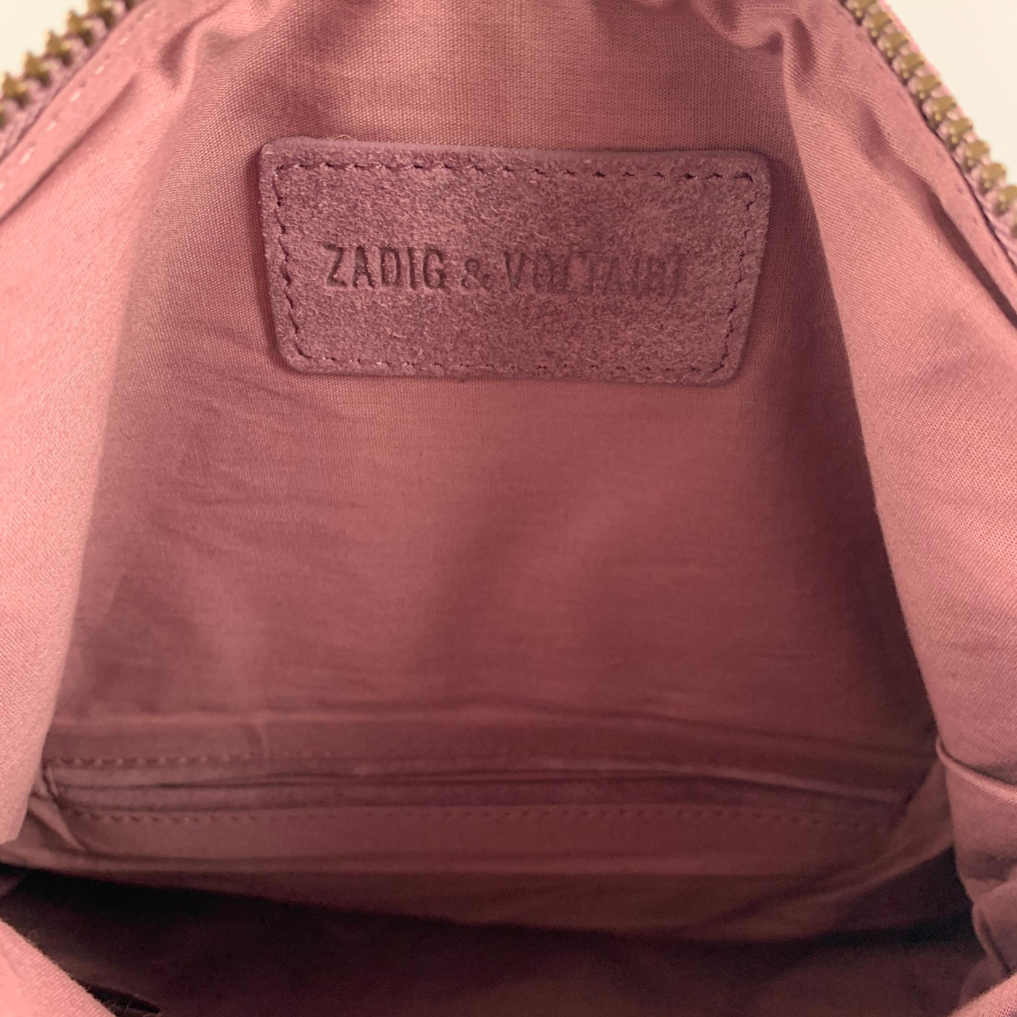 ZADIG & VOLTAIRE 2008 Purple Skull Suede Shoulder Bag Handbag In Good Condition In San Francisco, CA