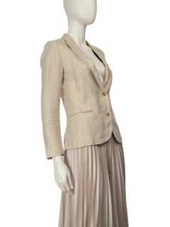 Zadig & Voltaire Beige Linen Skull Detail Jacket Size XS