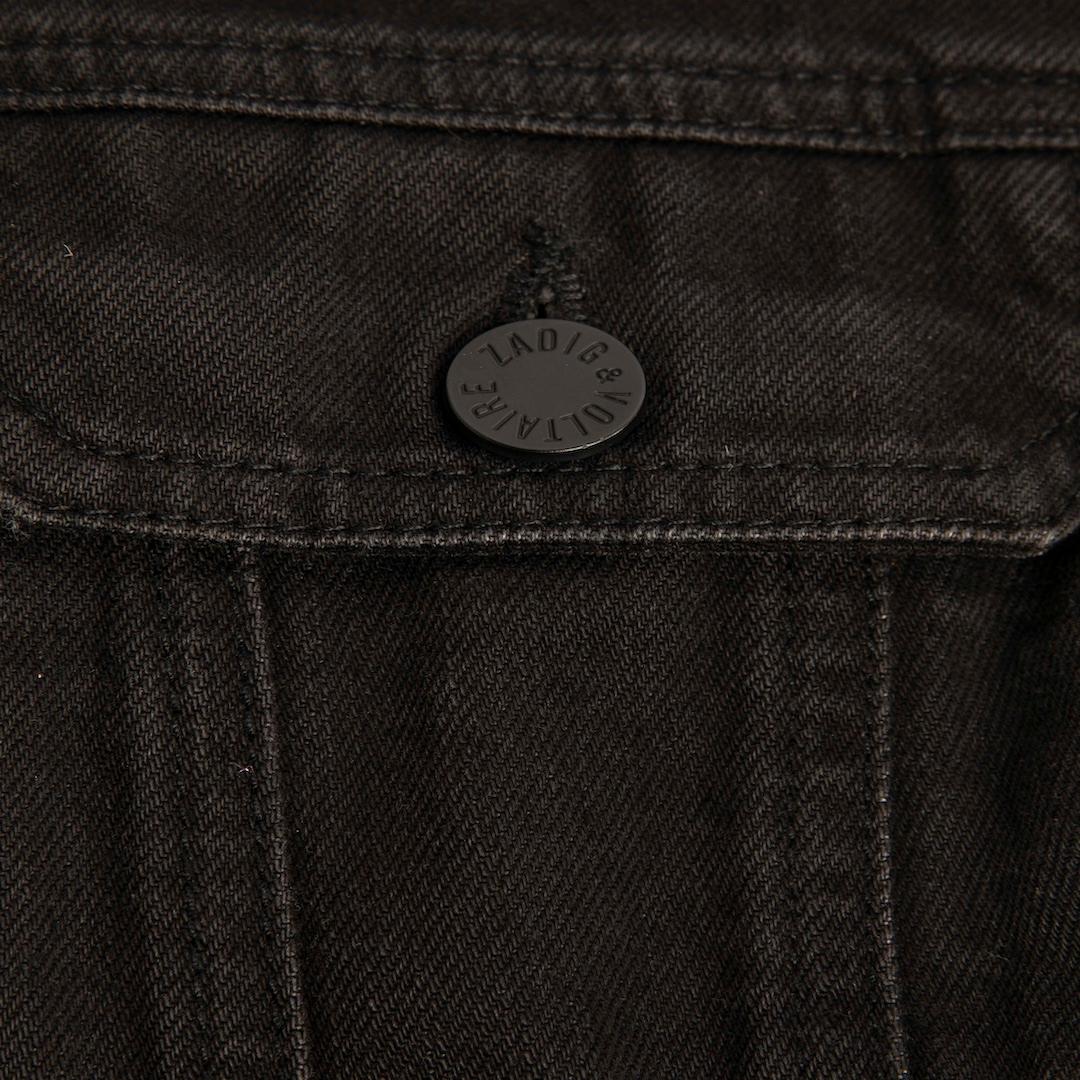 Zadig & Voltaire Black Denim Zipped Jacket Size S In Good Condition For Sale In London, GB