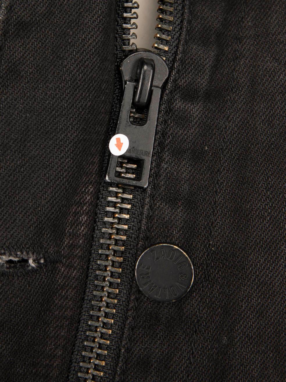 Women's Zadig & Voltaire Black Denim Zipped Jacket Size S For Sale