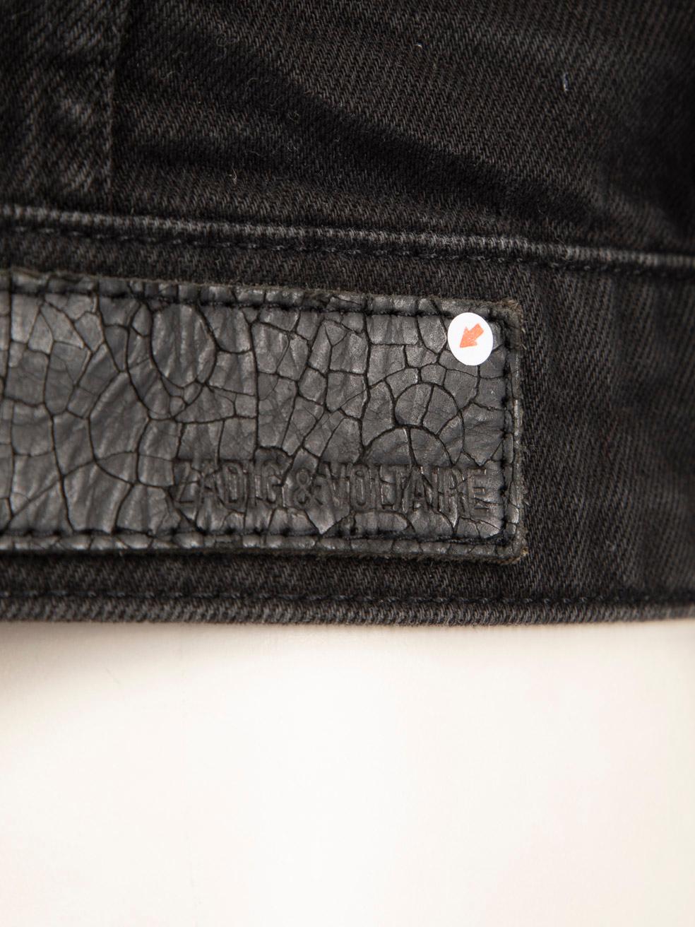 Zadig & Voltaire Black Denim Zipped Jacket Size S For Sale 1