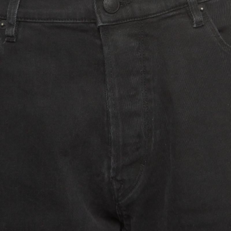 Zadig & Voltaire Schwarz Distressed Denim Raw Edge Detail Shorts L Taille 34
