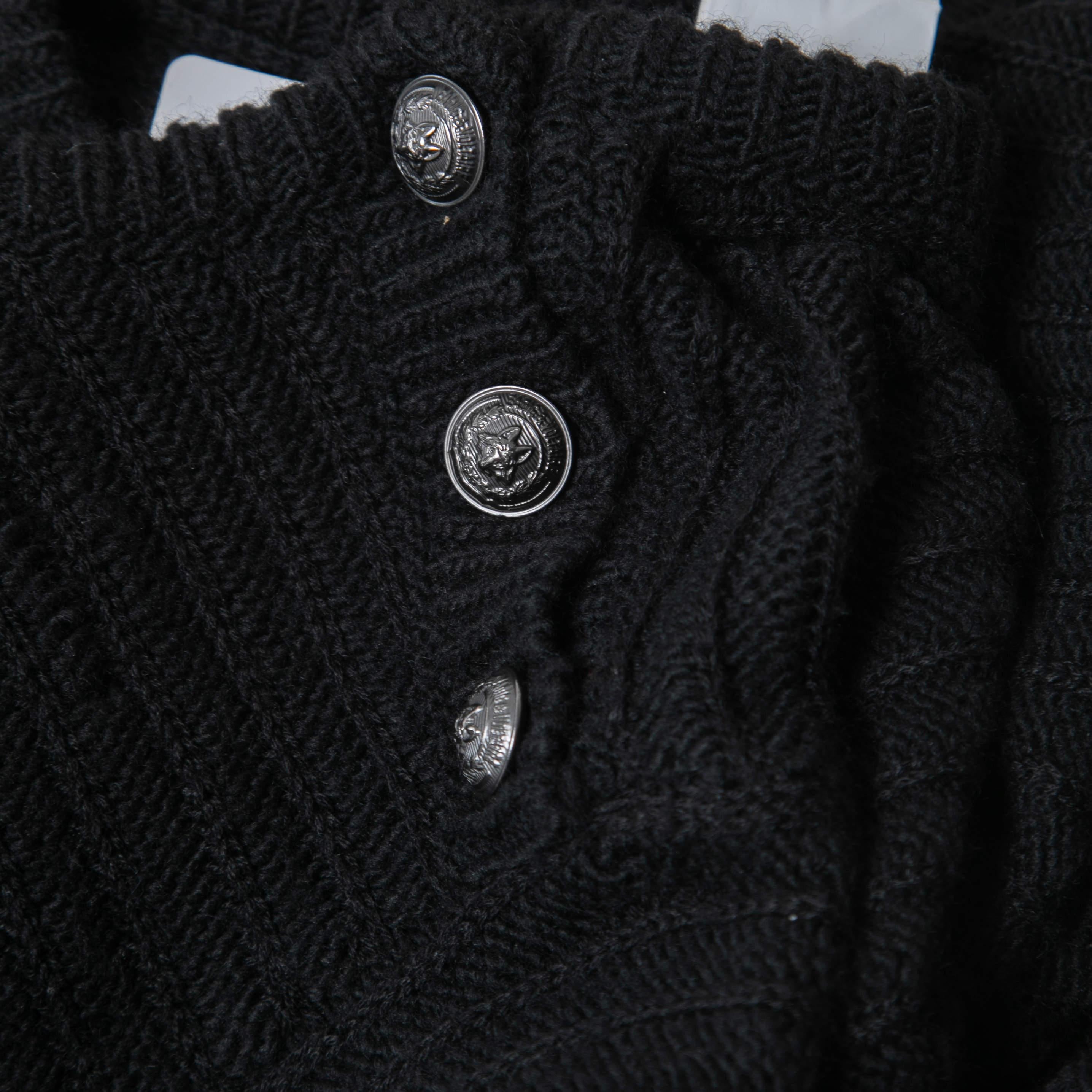 Zadig & Voltaire Black Distressed Merino Wool Jeremy Raye Sweater L 2