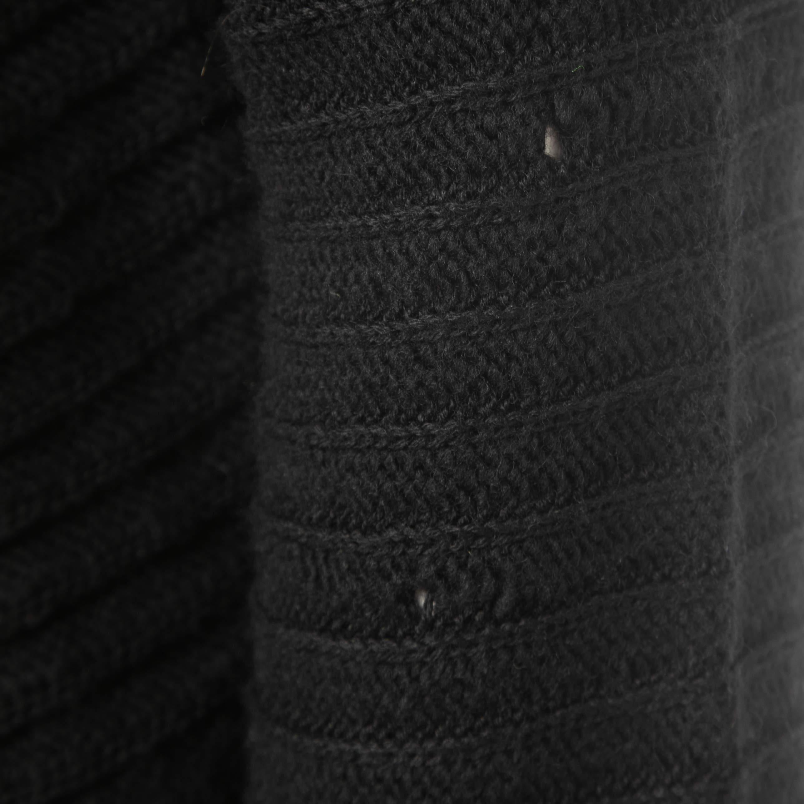 Zadig & Voltaire Black Distressed Merino Wool Jeremy Raye Sweater L 4