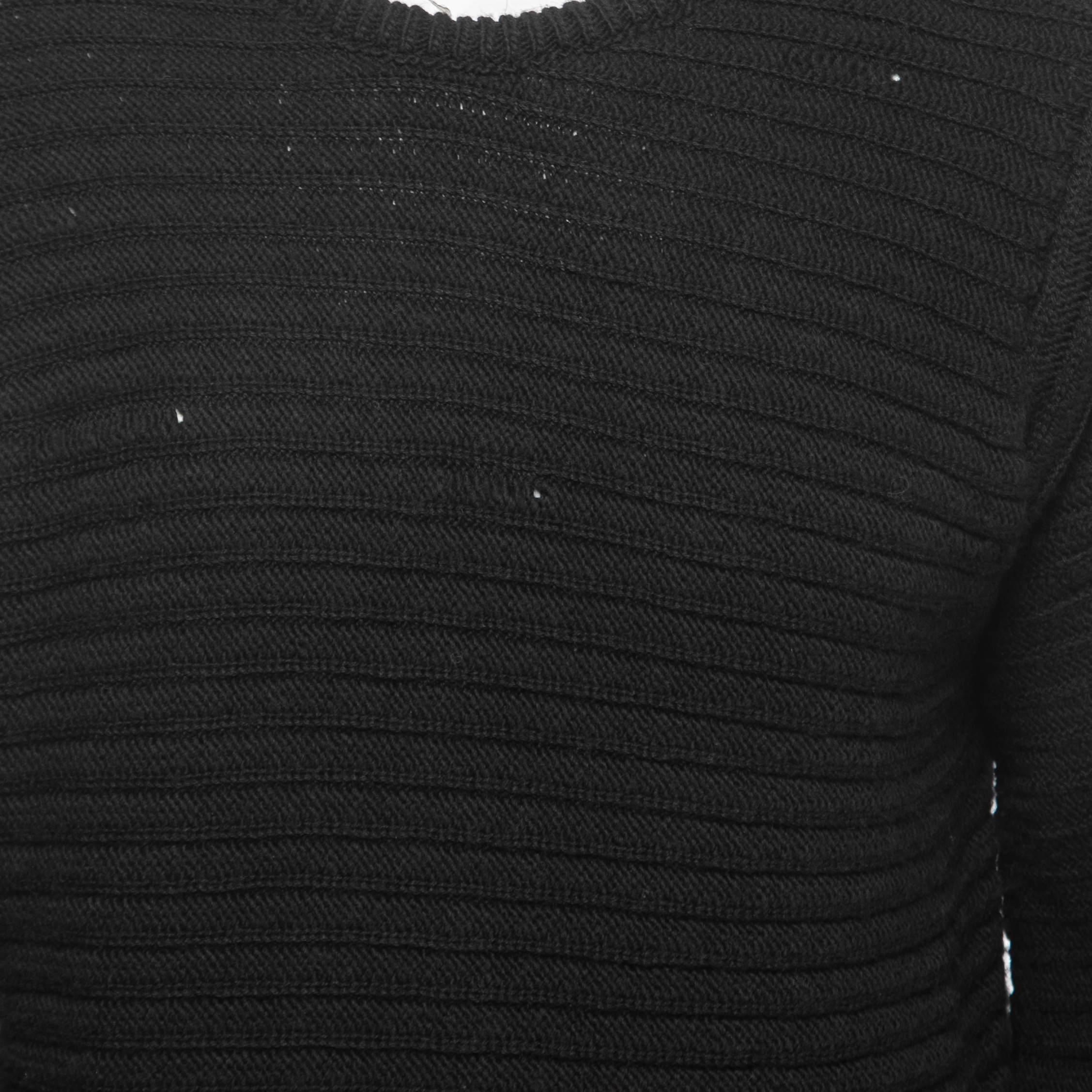 Zadig & Voltaire Black Distressed Merino Wool Jeremy Raye Sweater L 5