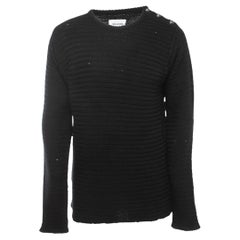 Zadig & Voltaire Jeremy Raye Pullover aus schwarzer Merinowolle im Used-Look im Used-Look L