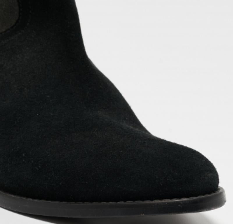 Zadig & Voltaire Schwarz/Grau Wildleder Teddy Stiefeletten Größe 37 im Angebot 2