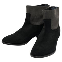 Zadig & Voltaire Schwarz/Grau Wildleder Teddy Stiefeletten Größe 37