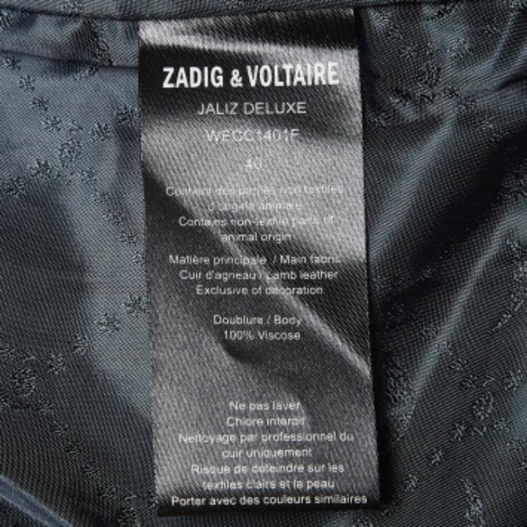 Zadig & Voltaire Schwarzer Lederfransenminirock M im Zustand „Gut“ im Angebot in Dubai, Al Qouz 2