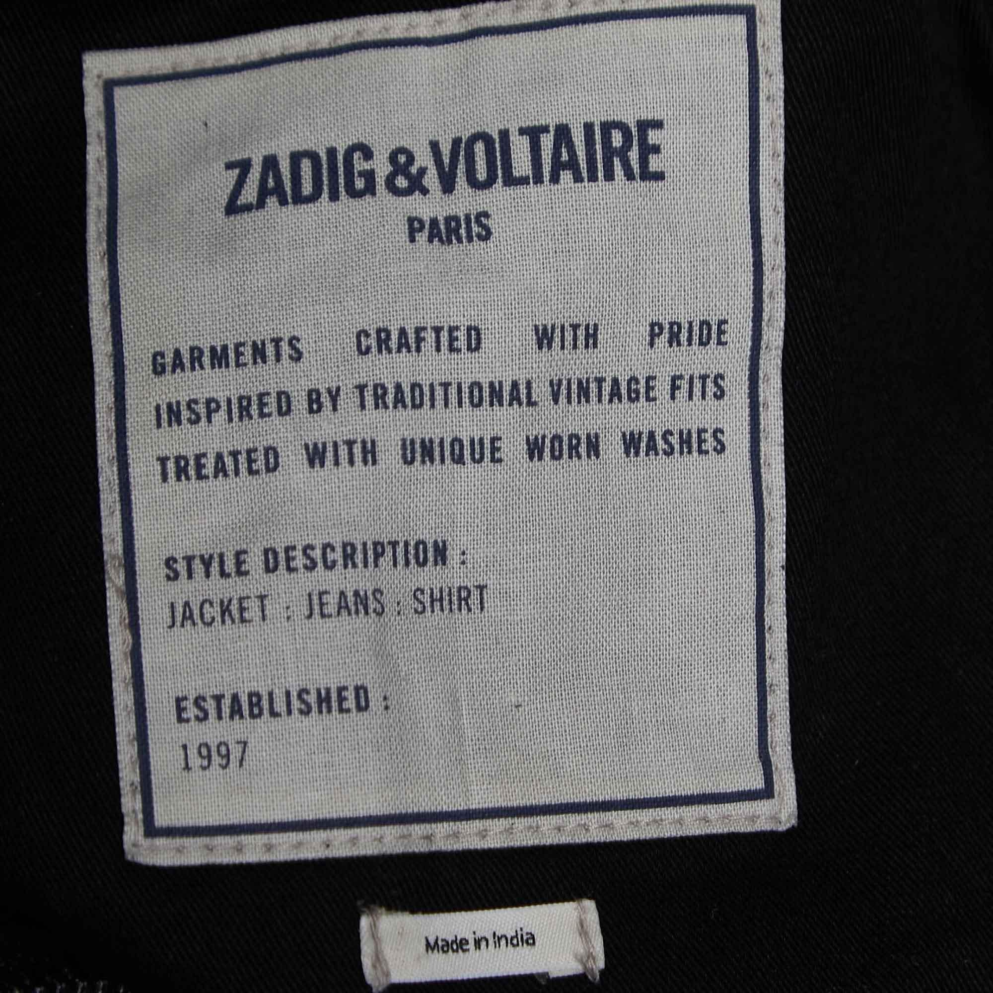 Men's Zadig & Voltaire Black Leather Lasso Jacket XS