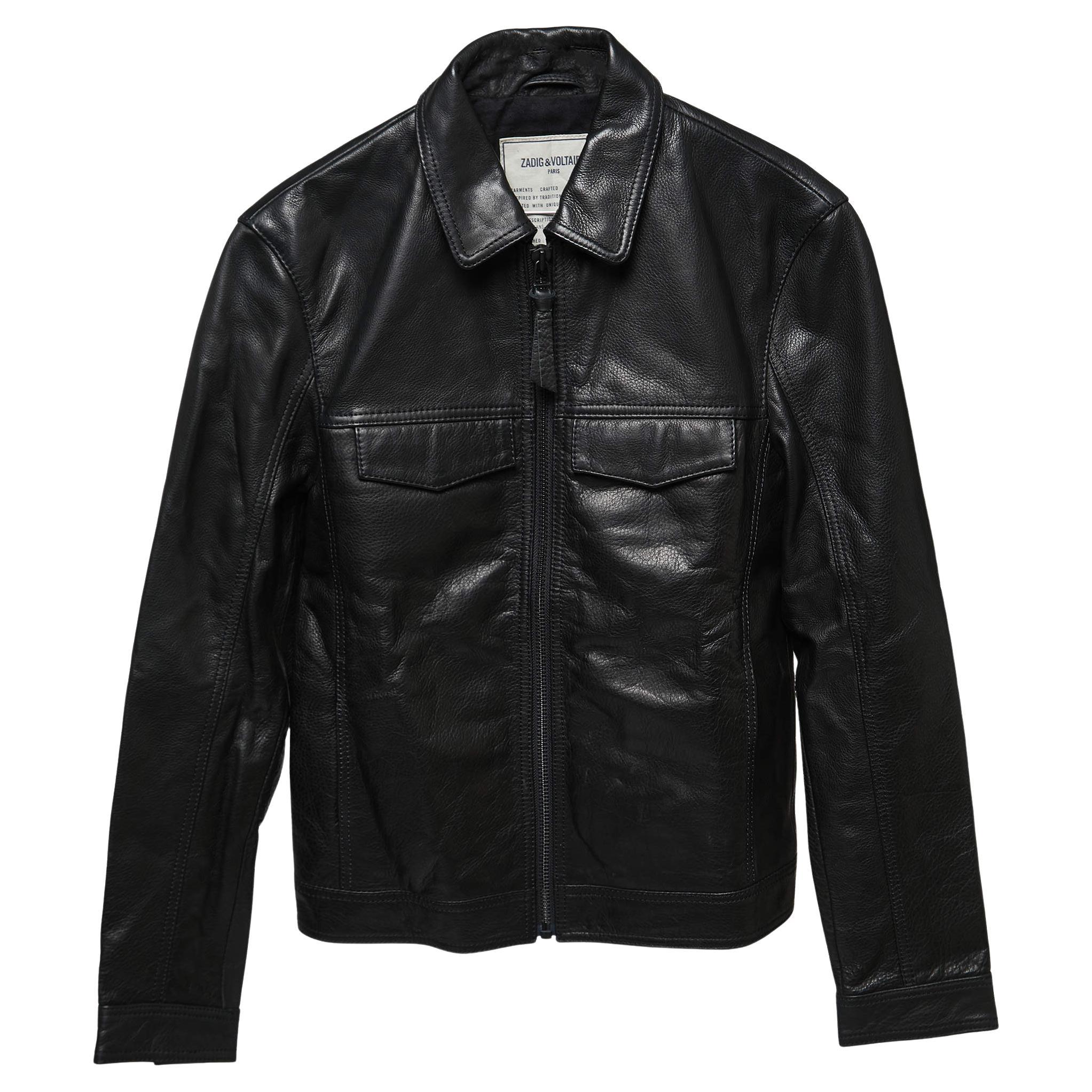 Zadig & Voltaire Black Leather Lasso Jacket XS