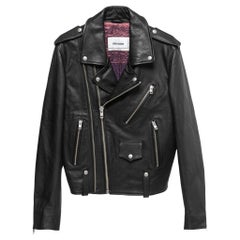 Zadig & Voltaire Black Leather Louis Biker Jacket L