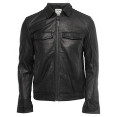 Zadig & Voltaire Black Leather Zip Front Jacket S