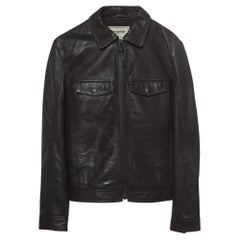 Used Zadig & Voltaire Black Leather Zip Front Jacket XS